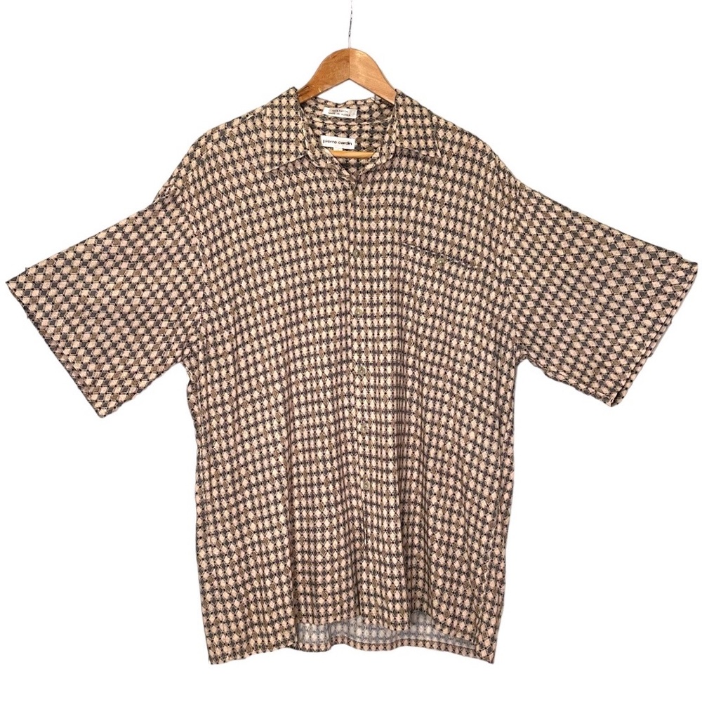 Pierre Cardin Geometric Pattern Mens Short Sleeve Shirt